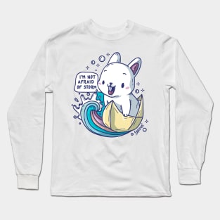 Kawaii Cute bunny with Vessel saying "I'm not afraid of Storm" Long Sleeve T-Shirt